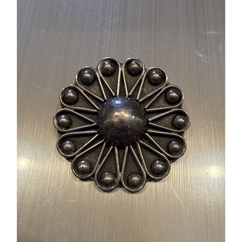 Antique Vintage Sterling Silver Mexico Pin Pendant Brooch Modernist